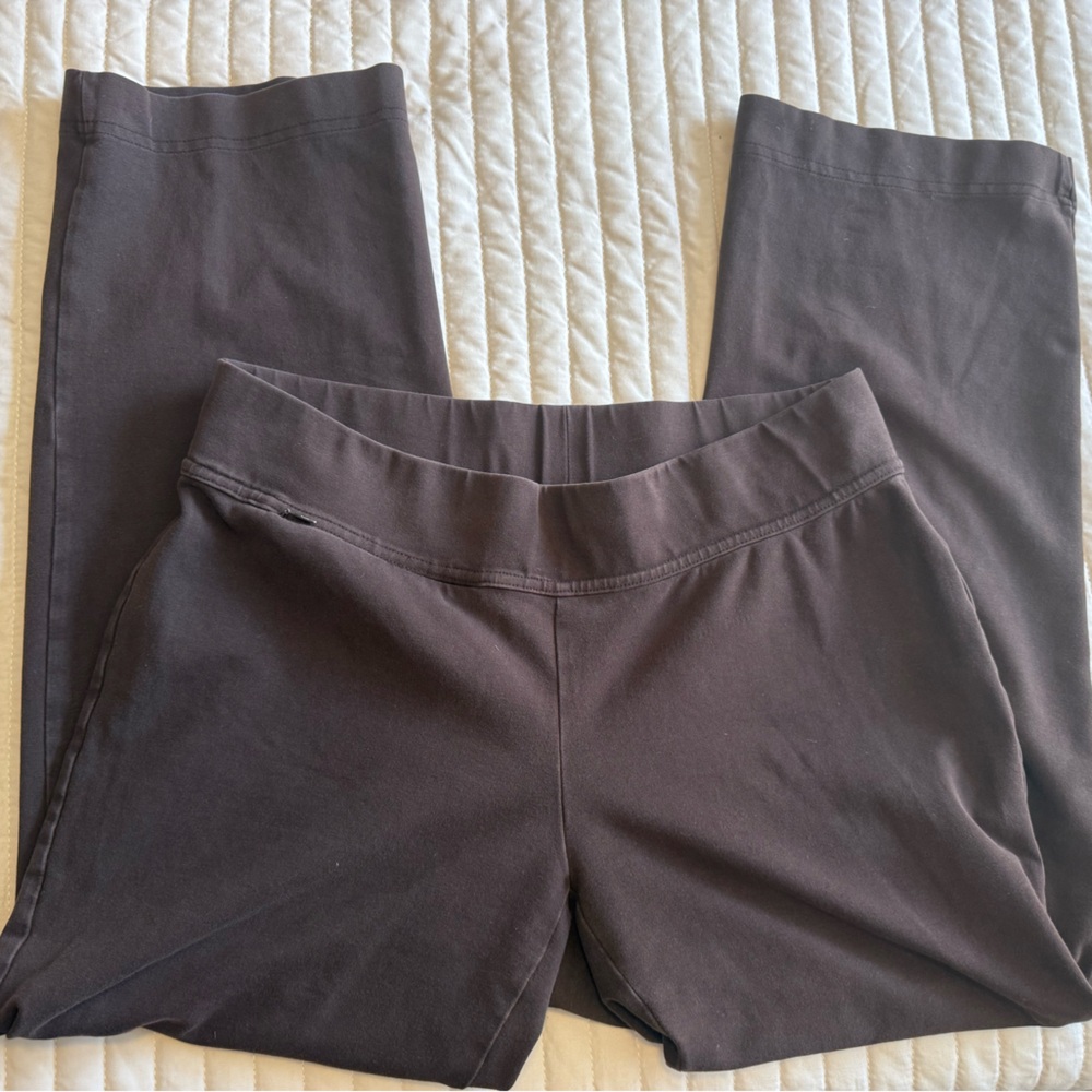 Lands End Starfish Knit Straight Leg Pants Brown Medium Petite Pull On